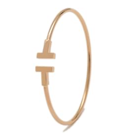 Tiffany & Co-Bracelete Tiffany T Wire em Ouro Rosa-Dourado