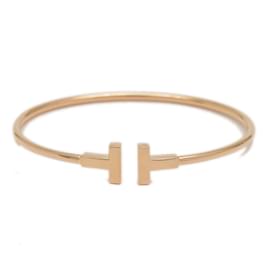 Tiffany & Co-Bracelete Tiffany T Wire em Ouro Rosa-Dourado