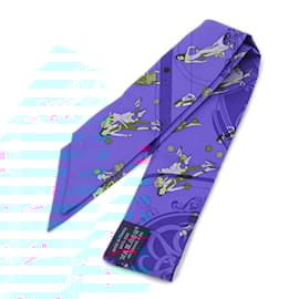 Hermès-Hermes Twilly Scarf Ex-Libris Les Parisiennes-Pink,Blue