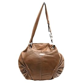 Yves Saint Laurent-VINTAGE YVES SAINT LAURENT MAMOUNIA 121629 BROWN LEATHER HAND BAG-Brown