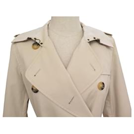Burberry-BURBERRY LONG MID TRENCH COAT SIZE 40 IN BEIGE COTTON RAIN COAT-Beige