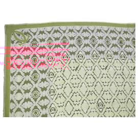 Cartier-CHALE MUST DE CARTIER LOGO CACHEMIRE ET SOIE ROSE FOULARD CARRE 130CM SHAWL-Rose