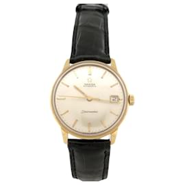 Omega-VINTAGE OMEGA SEAMASTER AUTOMATIC WATCH 34 MM IN 18K YELLOW GOLD-Golden