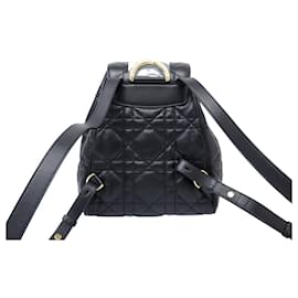 Christian Dior-NEW CHRISTIAN DIOR CARO MEDIUM BLACK LEATHER MACROCANNAGE BACKPACK-Black
