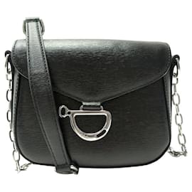 Ralph Lauren-LAUREN RALPH LAUREN BLACK LEATHER HAND BAG CROSSBODY-Black