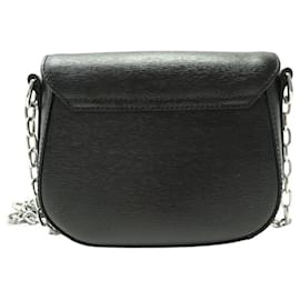 Ralph Lauren-LAUREN RALPH LAUREN BLACK LEATHER HAND BAG CROSSBODY-Black