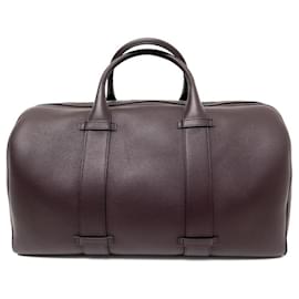 Christian Dior-NINE DIOR MEN'S TRAVEL HAND BAG 45 PRUNE GRAINED LEATHER-Prune