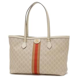 Gucci-Gucci GG Supreme Off-White Large Tote Bag-White,Beige