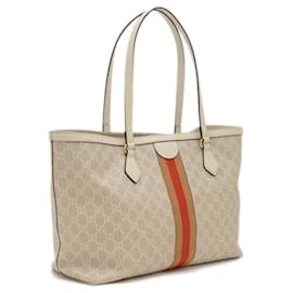 Gucci-Gucci GG Supreme Off-White Large Tote Bag-White,Beige