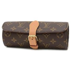 Louis Vuitton-Louis Vuitton Monogram Etui 3 Montre Watch Case-Brown,Monogram
