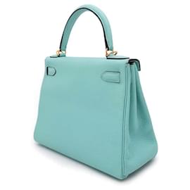 Hermès-Hermes Kelly 28 Handbag in Blue Atoll-Blue