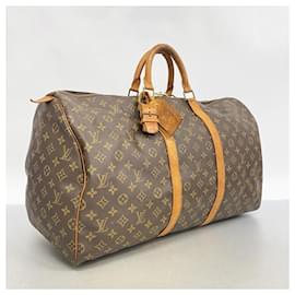 Louis Vuitton-Louis Vuitton Boston Bag Monogram Keepall 55-Brown