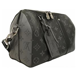 Louis Vuitton-Louis Vuitton Monogram Eclipse City Keepall Shoulder Bag-Black