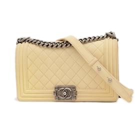 Chanel-Chanel Boy Chain Shoulder Bag-Cream