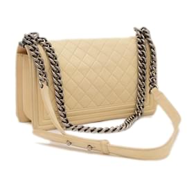 Chanel-Chanel Boy Chain Shoulder Bag-Cream