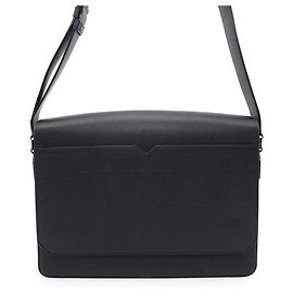 Borsa a spalla in pelle nera da uomo Valextra Nero