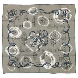 Hermès-Hermes Silk Scarf Carré H 80 Ferronnerie Plan Soleil-Other