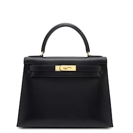 Hermès-Hermes Kelly 28 Handbag-Black