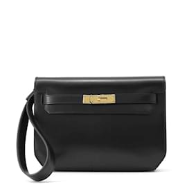 Hermès-Hermes Kelly Depeche 25 Shoulder Bag-Black