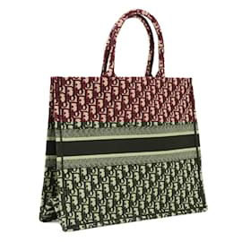 Christian Dior-Christian Dior Dior Book Tote Bag - Large Oblique Embroidery in Red-Red