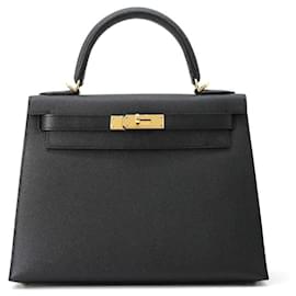 Hermès-Hermes Kelly 28 Handbag-Black