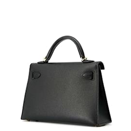 Hermès-Sac à main Hermes Mini Kelly-Noir