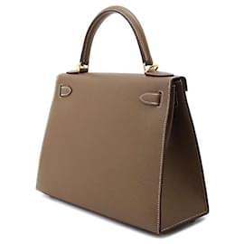 Hermès-Hermes Kelly 28 Handbag in Etoupe Gray-Taupe