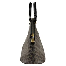 Céline-Celine Handbag in Macadam Coated Canvas-Brown,Black