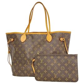 Louis Vuitton-Louis Vuitton Monogram Neverfull MM Tote Bag-Brown,Pink