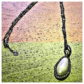Alexander Mcqueen-Authentic Alexander McQueen Runway Opaque Glass Snake Necklace-Gold hardware