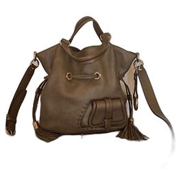 Bolsa Lancel BB em couro castanho Castanha