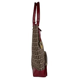 Fendi-Fendi Zucchino Handbag-Brown,Red