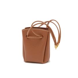 Hermès-Hermes Vespa Pouch in Courchevel Leather-Golden