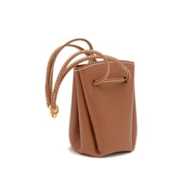 Hermès-Hermes Vespa Pouch in Courchevel Leather-Golden