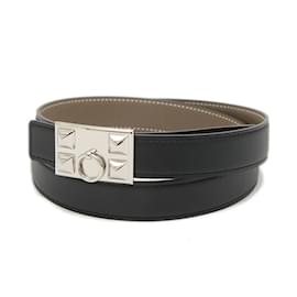Hermès-Hermes Collier de Chien Reversible Belt-Black