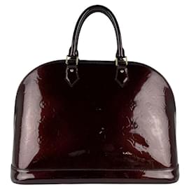 Louis Vuitton-Louis Vuitton Monogram Vernis Alma GM Handbag-Dark red