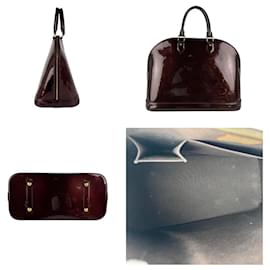 Louis Vuitton-Louis Vuitton Monogram Vernis Alma GM Handbag-Dark red