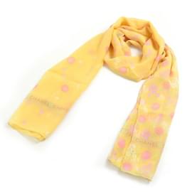 Chanel-Chanel Yellow Silk Stole-Yellow