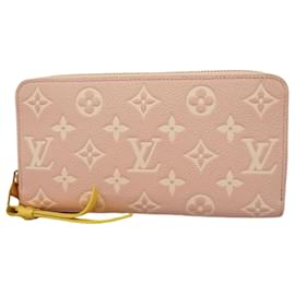 Louis Vuitton-Louis Vuitton Long Wallet Monogram Empreinte Zippy-Pink,Beige,Yellow