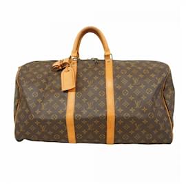 Louis Vuitton-Louis Vuitton Boston Bag Monogram Keepall Bandouliere 55-Brown