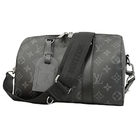 Louis Vuitton-Louis Vuitton Monogram Eclipse City Keepall Shoulder Bag-Black