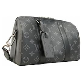 Louis Vuitton-Louis Vuitton Monogram Eclipse City Keepall Shoulder Bag-Black