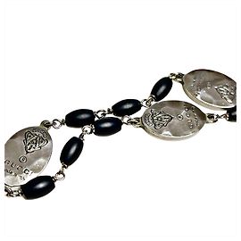 Pulseira de Emblema em Prata Esterlina e Resina Gucci Tom Ford Prata