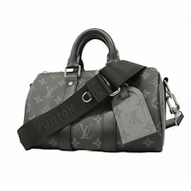 Louis Vuitton-Louis Vuitton Monogram Eclipse Keepall Bandouliere 25 Handbag-Black