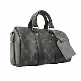Louis Vuitton-Louis Vuitton Monogram Eclipse Keepall Bandouliere 25 Handbag-Black