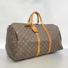 Louis Vuitton-Louis Vuitton Monogram Keepall 55 Boston Bag-Brown