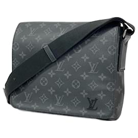 Louis Vuitton-Louis Vuitton Monogram Eclipse District PM NM M44000 Shoulder Bag-Black