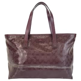 Gucci-Gucci GG Imprime Purple Wine Red Tote Bag-Dark red,Purple