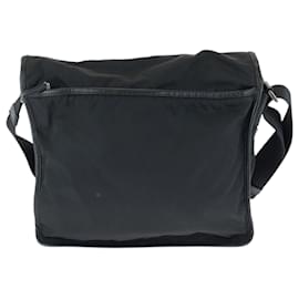 Prada-Prada Tessuto Triangle Logo Plate Messenger Bag-Black