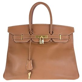 Borsa Hermès Birkin 35 Vintage Marrone D'oro